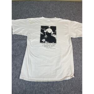 VTG Morihei Ueshiba T Shirt Mens Large White 10th Anniversary Aikido Of Madison